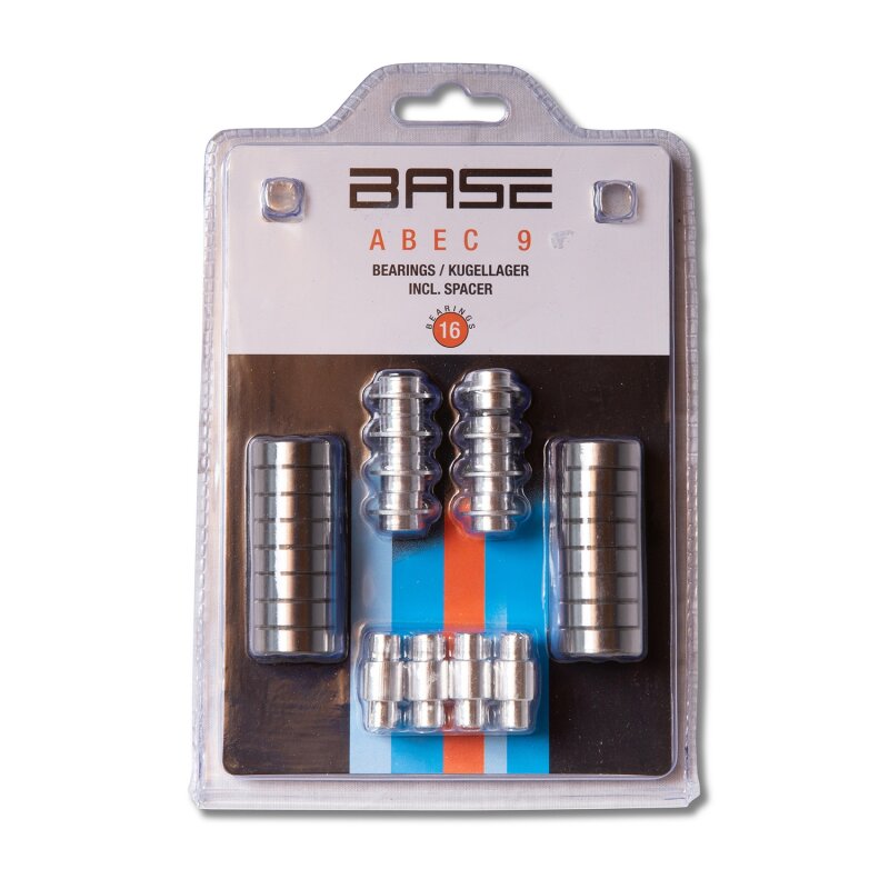 BASE Kugellager ABEC 9 inkl. Spacer - 16er Blister Pack