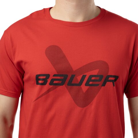 BAUER Core Lockup Tee - rot - Sr.