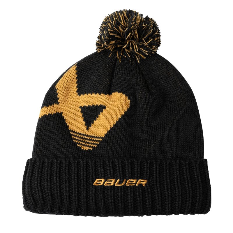 BAUER Knit Pom Intarsia - schwarz/gelb - Yth.