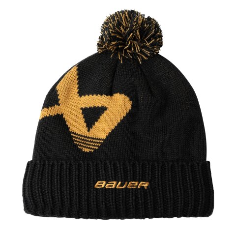 BAUER Knit Pom Intarsia - schwarz/gelb - Yth.