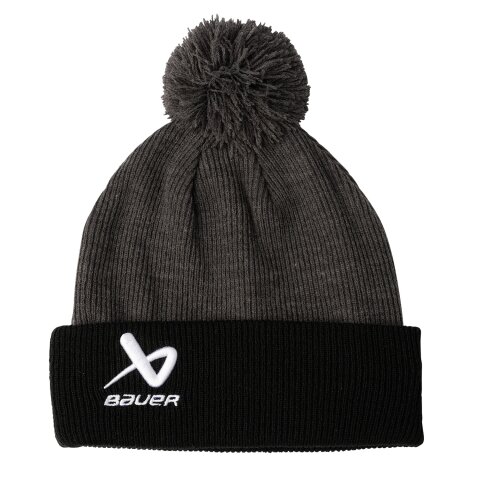 BAUER Knit Pom 2Tone - schwarz/grau - Yth.