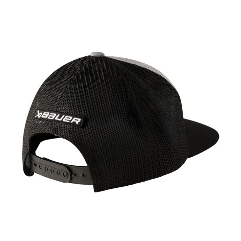 BAUER Flat Brim 2 Tone Snapback Cap - Sr. Schwarz OSFM
