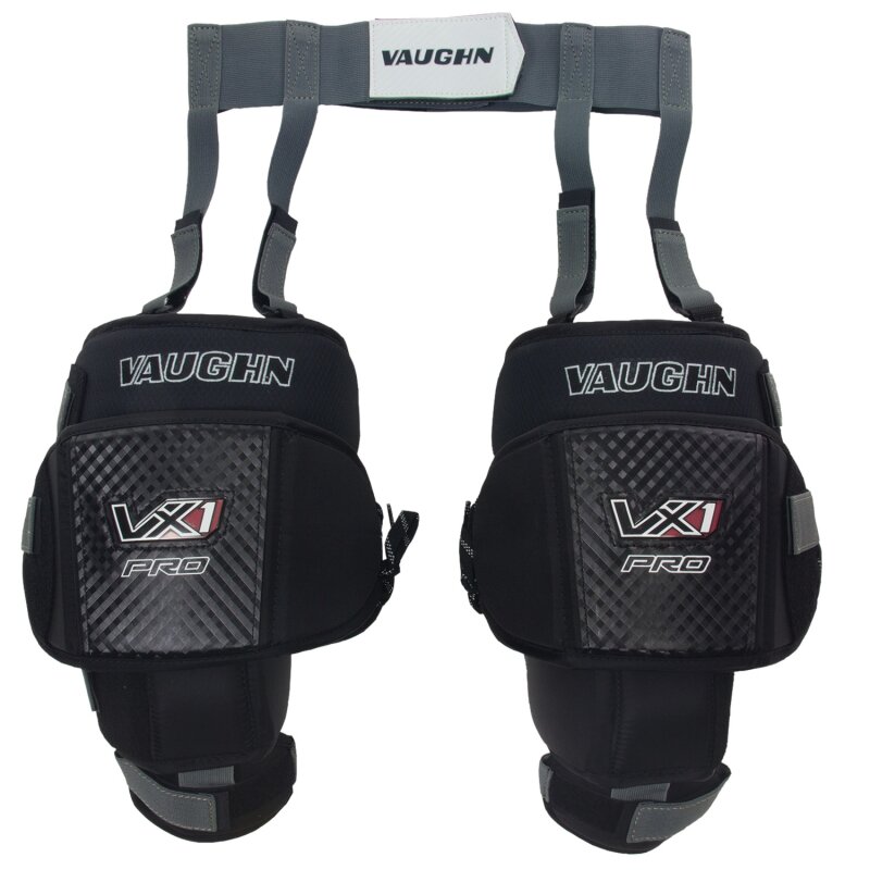 VAUGHN Torwart Knie- & Oberschenkelschtutz mit Strumpfhalter VX1 Pro - Sr. Schwarz OSFM