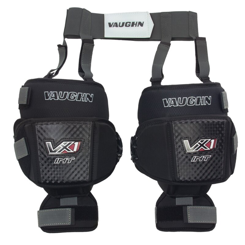 VAUGHN Torwart Knie- & Oberschenkelschtutz mit Strumpfhalter VX1 - Int. Schwarz OSFM